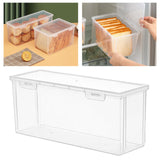 Maxbell Plastic Bread Box Bagel Storage Bin Transparent for Kitchen Countertop 30x10.5x13cm