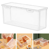 Maxbell Plastic Bread Box Bagel Storage Bin Transparent for Kitchen Countertop 30x10.5x13cm