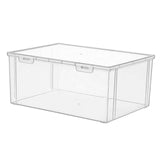 Maxbell Plastic Bread Box Bagel Storage Bin Transparent for Kitchen Countertop 32x23.5x14cm