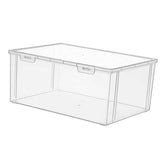 Maxbell Plastic Bread Box Bagel Storage Bin Transparent for Kitchen Countertop 32x23.5x14cm