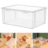 Maxbell Plastic Bread Box Bagel Storage Bin Transparent for Kitchen Countertop 32x23.5x14cm