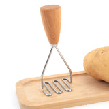 Maxbell Potato Masher Kitchen Gadgets with Wooden Handle Utensil Stainless Steel