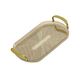 Maxbell Serving Tray with Golden Handles Cosmetics Tray Decorative for Meals,Snacks Light Brown