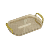Maxbell Serving Tray with Golden Handles Cosmetics Tray Decorative for Meals,Snacks Light Brown