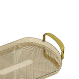 Maxbell Serving Tray with Golden Handles Cosmetics Tray Decorative for Meals,Snacks Light Brown