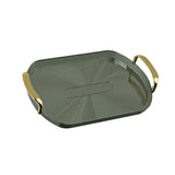 Maxbell Serving Tray with Golden Handles Cosmetics Tray Decorative for Meals,Snacks Dark Green