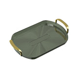 Maxbell Serving Tray with Golden Handles Cosmetics Tray Decorative for Meals,Snacks Dark Green