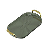 Maxbell Serving Tray with Golden Handles Cosmetics Tray Decorative for Meals,Snacks Dark Green