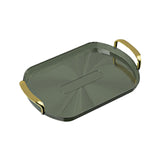 Maxbell Serving Tray with Golden Handles Cosmetics Tray Decorative for Meals,Snacks Dark Green