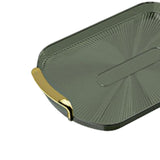 Maxbell Serving Tray with Golden Handles Cosmetics Tray Decorative for Meals,Snacks Dark Green