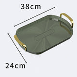 Maxbell Serving Tray with Golden Handles Cosmetics Tray Decorative for Meals,Snacks Dark Green
