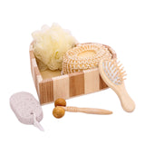 Maxbell 5 Pieces Bath Set in Heart Wooden Box for Body and Foot SPA