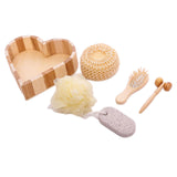 Maxbell 5 Pieces Bath Set in Heart Wooden Box for Body and Foot SPA