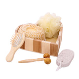 Maxbell 5 Pieces Bath Set in Heart Wooden Box for Body and Foot SPA