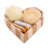 Maxbell 5 Pieces Bath Set in Heart Wooden Box for Body and Foot SPA