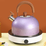 Maxbell 2L Whistling Kettle Cookware Anti Heat Handle Teapot for Induction Cookers Purple