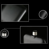 Maxbell Hip Flasks 6oz Drinking Flasks Leakproof Matte Women Hunting Wedding black