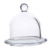 Maxbell Transparent Glass Dessert Serving Tray with Dome Lid Wedding Cake Pedestal Size L