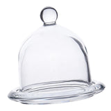 Maxbell Transparent Glass Dessert Serving Tray with Dome Lid Wedding Cake Pedestal Size L