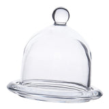 Maxbell Transparent Glass Dessert Serving Tray with Dome Lid Wedding Cake Pedestal Size L
