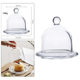 Maxbell Transparent Glass Dessert Serving Tray with Dome Lid Wedding Cake Pedestal Size L