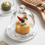 Maxbell Transparent Glass Dessert Serving Tray with Dome Lid Wedding Cake Pedestal Size L