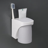 Maxbell Toothbrush Cup Holder Punch Free for Electric Toothbrush Toothpaste Kids grey