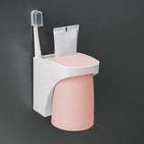 Maxbell Toothbrush Cup Holder Punch Free for Electric Toothbrush Toothpaste Kids pink