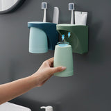 Maxbell Toothbrush Cup Holder Punch Free for Electric Toothbrush Toothpaste Kids blue