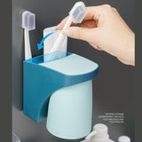 Maxbell Toothbrush Cup Holder Punch Free for Electric Toothbrush Toothpaste Kids blue