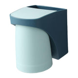 Maxbell Toothbrush Cup Holder Punch Free for Electric Toothbrush Toothpaste Kids blue