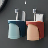 Maxbell Toothbrush Cup Holder Punch Free for Electric Toothbrush Toothpaste Kids red