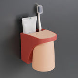 Maxbell Toothbrush Cup Holder Punch Free for Electric Toothbrush Toothpaste Kids red