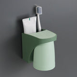Maxbell Toothbrush Cup Holder Punch Free for Electric Toothbrush Toothpaste Kids green