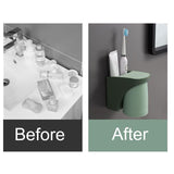 Maxbell Toothbrush Cup Holder Punch Free for Electric Toothbrush Toothpaste Kids green