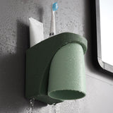 Maxbell Toothbrush Cup Holder Punch Free for Electric Toothbrush Toothpaste Kids green