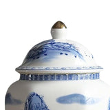 Maxbell Ceramic Tea Jar Blue White Porcelain with Lid for Dining Room Office Wedding Style A