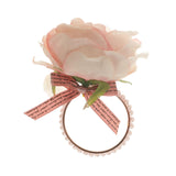 Maxbell Artificial Flower Napkin Rings Rustic Napkin Ring Holders for Luncheons Pink