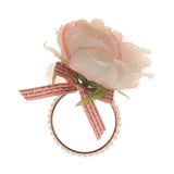 Maxbell Artificial Flower Napkin Rings Rustic Napkin Ring Holders for Luncheons Pink