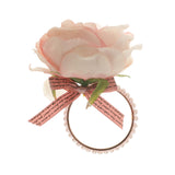 Maxbell Artificial Flower Napkin Rings Rustic Napkin Ring Holders for Luncheons Pink