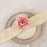 Maxbell Artificial Flower Napkin Rings Rustic Napkin Ring Holders for Luncheons Pink