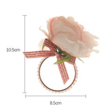 Maxbell Artificial Flower Napkin Rings Rustic Napkin Ring Holders for Luncheons Pink
