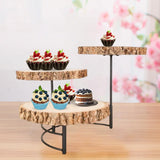 Maxbell Wood Cake Stands 3 Layers Reusable Kitchen Tool Display Plate for Living Room