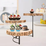 Maxbell Wood Cake Stands 3 Layers Reusable Kitchen Tool Display Plate for Living Room