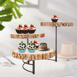 Maxbell Wood Cake Stands 3 Layers Reusable Kitchen Tool Display Plate for Living Room