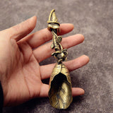 Maxbell Tea Spoon Shovel Brass Delicate Accessories for Tea Ceremony Home Restaurant