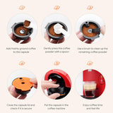 Maxbell Reusable Coffee Capsules Pod Tamper Spoon Brush Refillable Pod for style A