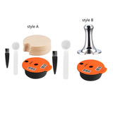 Maxbell Reusable Coffee Capsules Pod Tamper Spoon Brush Refillable Pod for style A