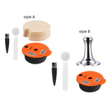 Maxbell Reusable Coffee Capsules Pod Tamper Spoon Brush Refillable Pod for style A