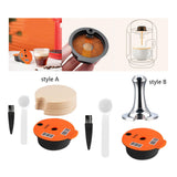 Maxbell Reusable Coffee Capsules Pod Tamper Spoon Brush Refillable Pod for style A